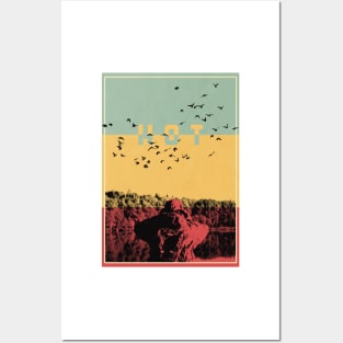 Man Bird Watching Graphic Art Posters and Art